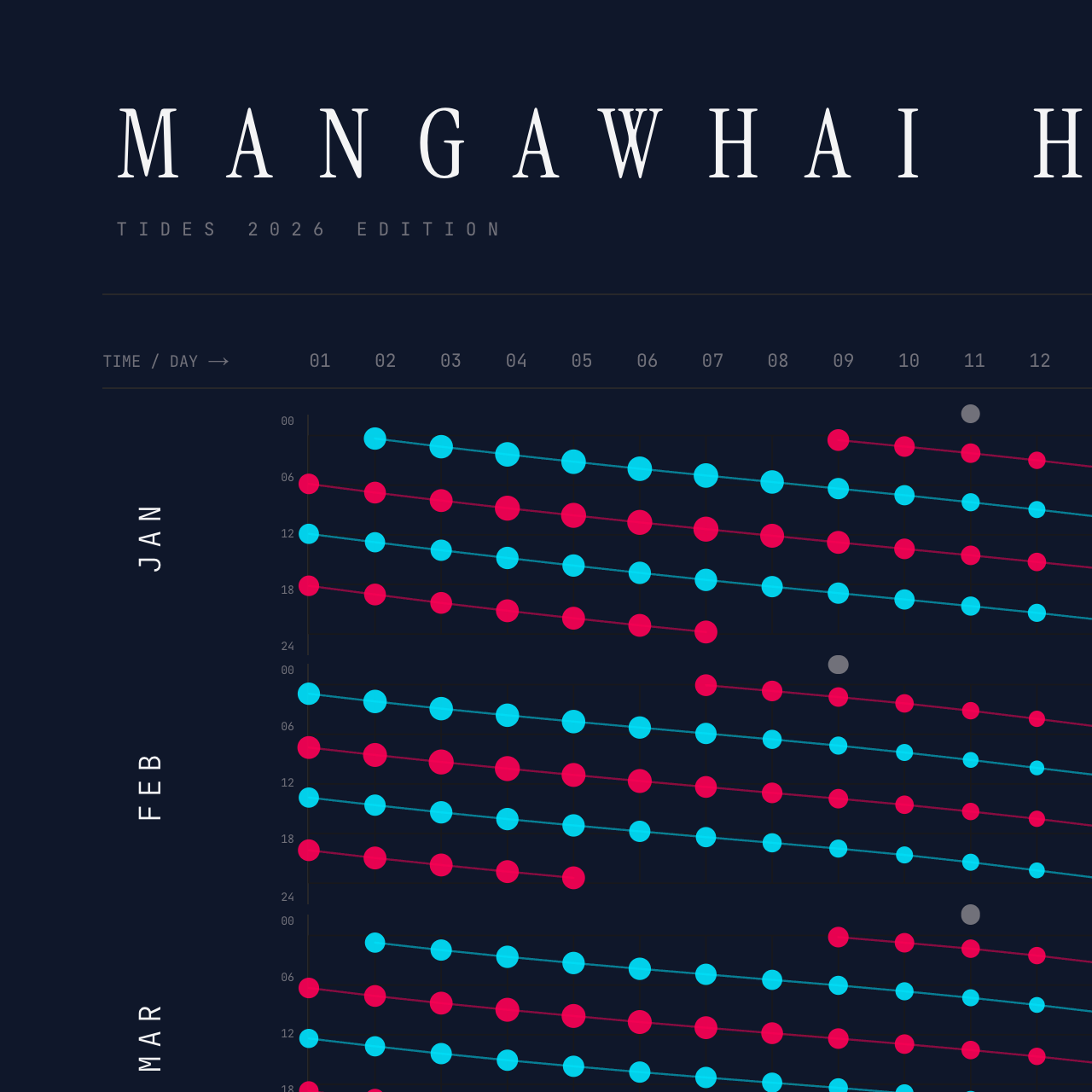 Mangawhai Heads poster detail — top left