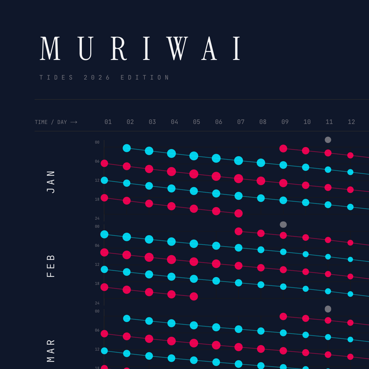 Muriwai poster detail — top left