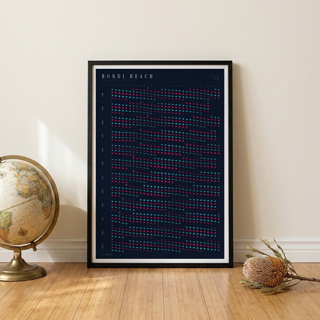 Poster in an interior setting