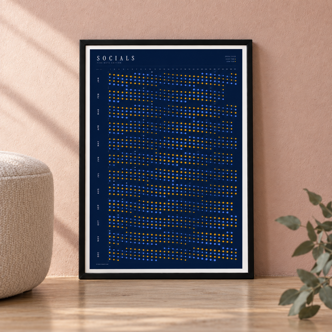 Poster in an interior setting