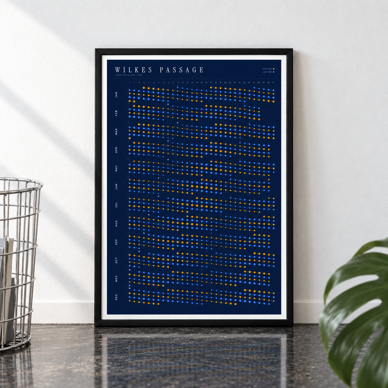 Poster in an interior setting