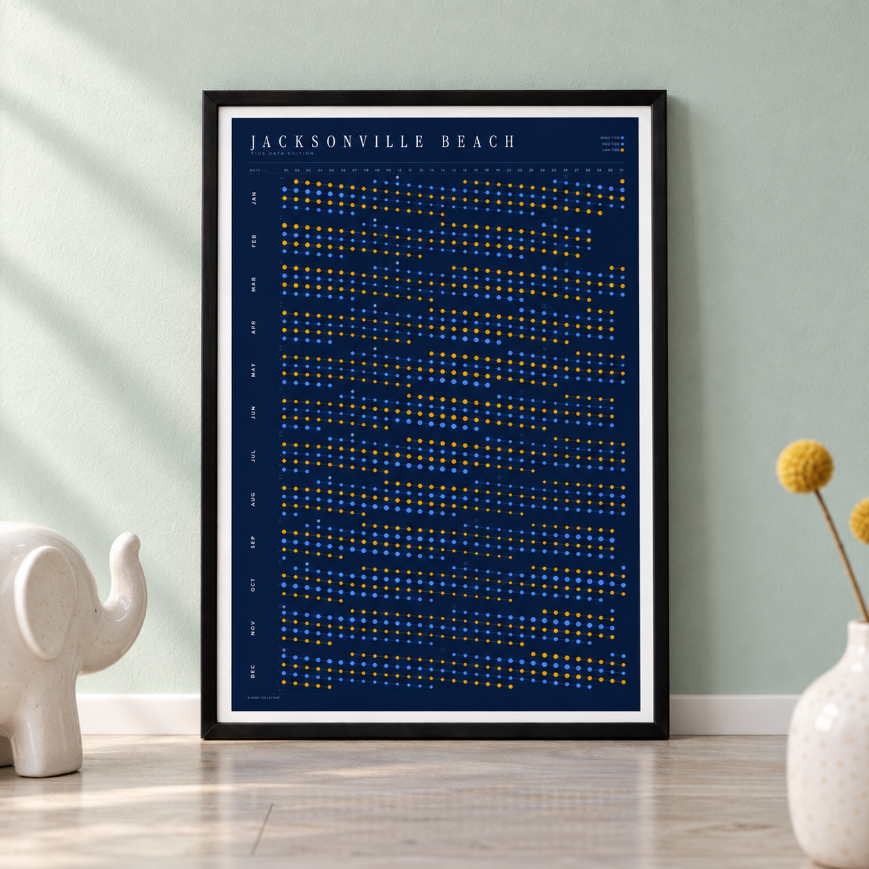 Poster in an interior setting