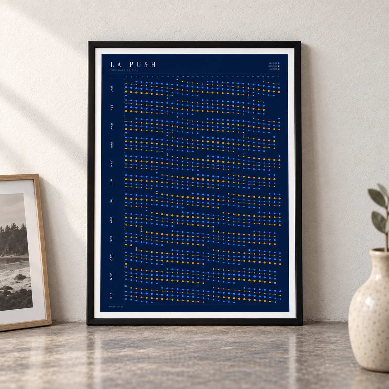 Poster in an interior setting