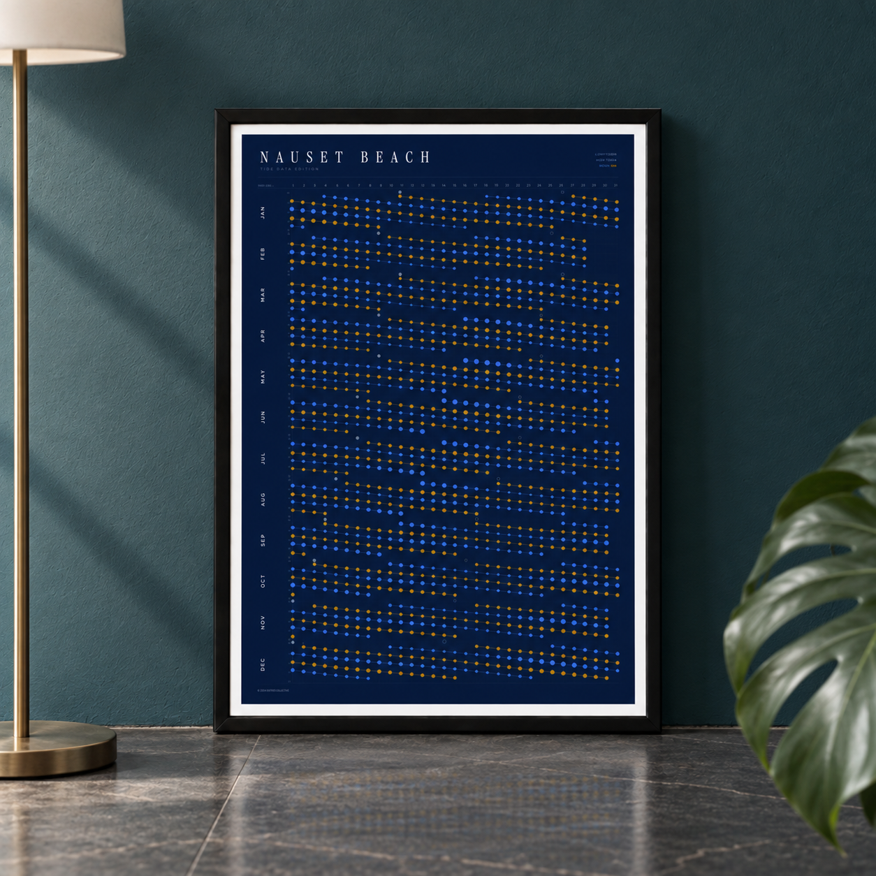 Poster in an interior setting