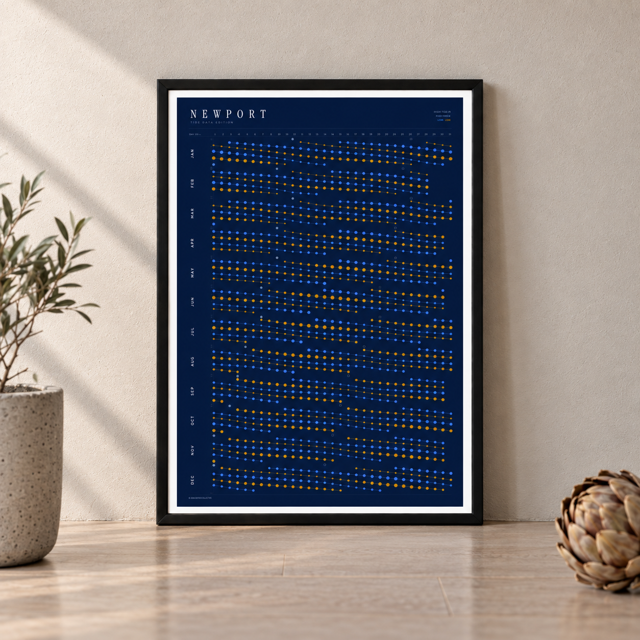 Poster in an interior setting